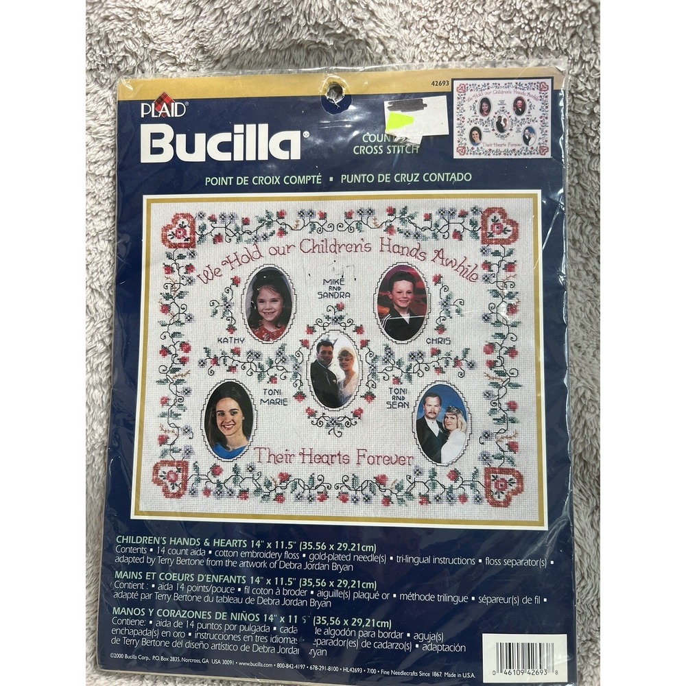New Bucilla CHILDREN'S HANDS & HEARTS Counted Cross Stitch Kit #42693